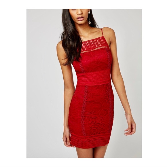 topshop red lace dress